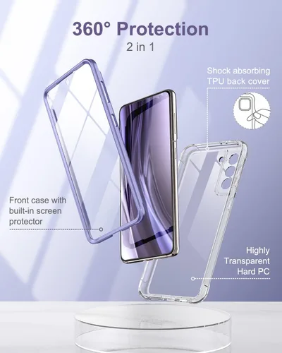 Miniatura 3 de SURITCH Funda transparente para Samsung Galaxy S21+ Plus de 6.7 pulgadas (solo protector de pantalla), [protector de pantalla integrado] carcasa