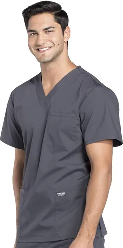 Miniatura 3 de Cherokee WW Professionals WW695 - Camisa de uniforme sanitario para hombre, con cuello en V