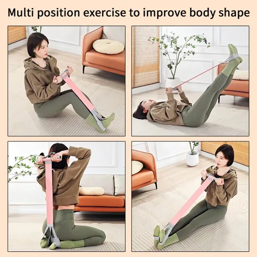 Miniatura 3 de Banda de resistencia para pedal de yoga, juego de bandas de resistencia de tela, bandas de ejercicio de 20 a 120 libras para hombres y mujeres