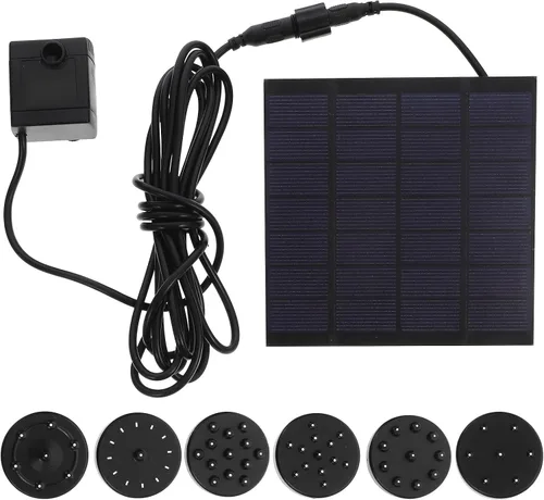 iplusmile Bomba de agua sumergible de energía solar con 3 boquillas de pulverización y ventosas para fuente de acuario, piscina, jardín, estanque,