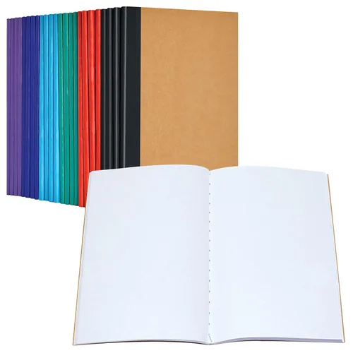 Miniatura 6 de Better Office Products 24 Pack Small Kraft Notebooks, 4.1 in x 5.5 in, 120gsm, 48 Heavyweight Unlined Blank White Pages, Assorted Vibrant