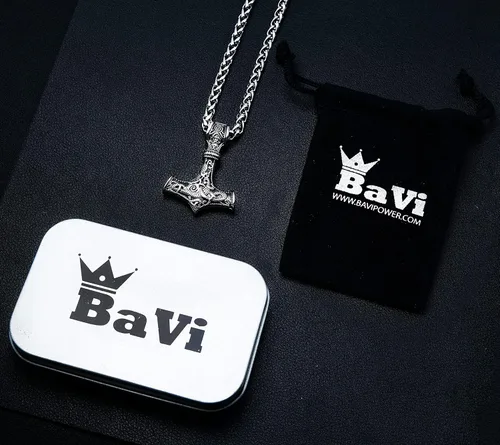 Miniatura 5 de BAVIPOWER Mjolnir Thors Hammer Collar Collar vikingo de acero inoxidable auténtica joyería nórdica para hombres y mujeres Metal
