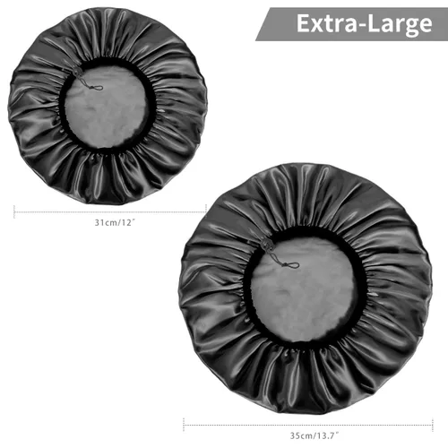 Miniatura 2 de Auban Gorro de ducha para mujer, ajustable, reutilizable, extragrande, gorro de baño impermeable de doble capa, exterior impermeable, forro de EVA