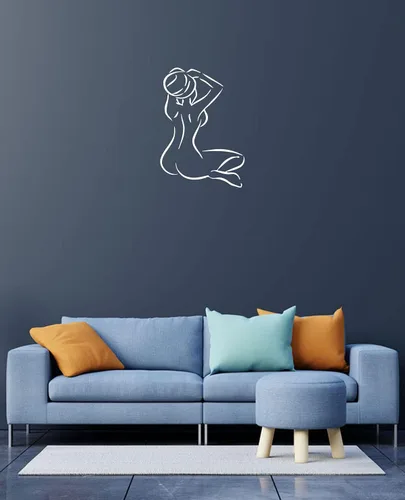 Miniatura 4 de Naked girl wall decor bathroom mural bedroom wall decal romantic wall sticker m297 (22 in x 15 in, lime green)
