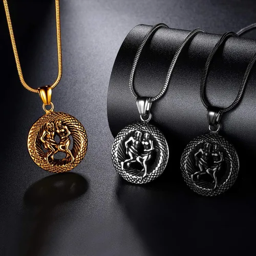 Miniatura 4 de Hipunk Collar de 12 constelaciones, signo de estrella del zodiaco, colgante de horóscopo, acero inoxidable 316L, regalo de cumpleaños para hombres
