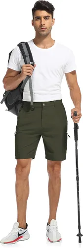 Miniatura 5 de Flewolch Pantalones cortos de senderismo para hombre, de secado rápido, para viajes al aire libre, con múltiples bolsillos