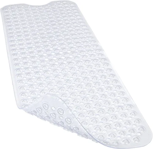 Miniatura 14 de Alfombrillas para bañera y ducha, 40x16 pulgadas extra grandes, antideslizantes, suaves, para bañera con ventosas y agujeros de drenaje