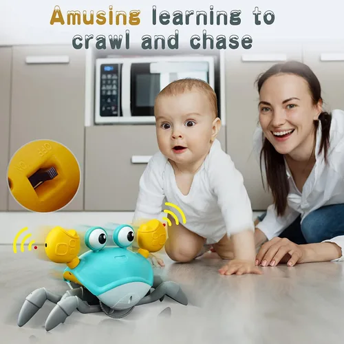 Miniatura 6 de Yeaye Juguetes de Cangrejo para Bebés que Rastrean - Juguetes para el Tiempo de Barriga Regalos para 3 4 5 6 7 8 9 10 11 12 Niño Niña con Sistema