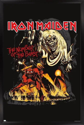 Miniatura 7 de Trends International Iron Maiden - Póster de pared con el número de la bestia, 34 pulgadas de largo x 22.4 pulgadas de ancho, paquete de póster