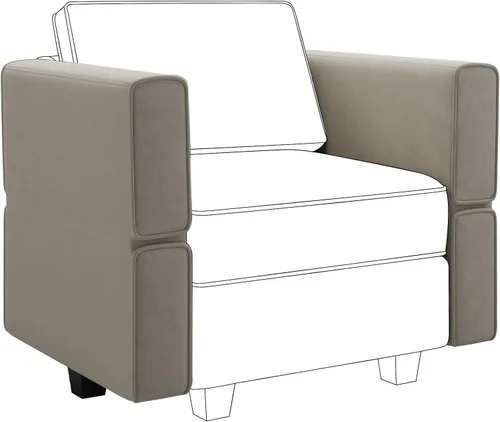 Miniatura 41 de Belffin Módulo de Almacenamiento con Otomana para Sofá Seccional Modular Asiento Cuadrado Cubo de Terciopelo Azul