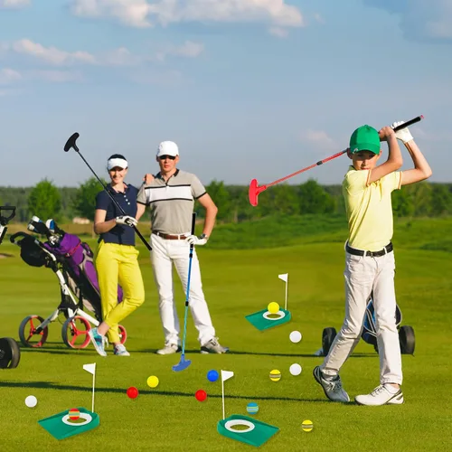 Miniatura 7 de Putter de golf ajustable para diestros o zurdos, de dos vías, con pelotas de golf y copa de bandera para adultos y niños, para entrenamiento