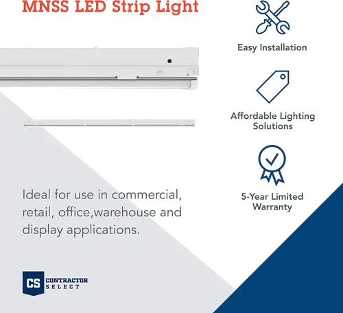Miniatura 2 de Lithonia Lighting Tira de luz LED de 1 luz, accesorio de iluminación de techo LED lineal de 4 pies, 5500 lúmenes, 4000 K, regulable, MVOLT