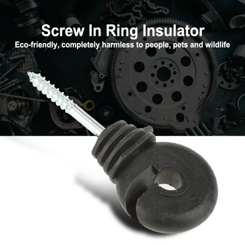 Miniatura 4 de 50 unids/set negro tornillo en anillo aislantes, accesorios eléctricos aislantes de cerca, aislantes, para poste de madera