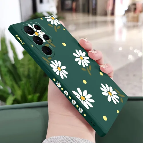 Miniatura 2 de LEECG Funda para Samsung Galaxy S22 Ultra, Diseños de Flores de Moda Silicona Suave Protección contra Caídas Resistente a Huellas Dactilares