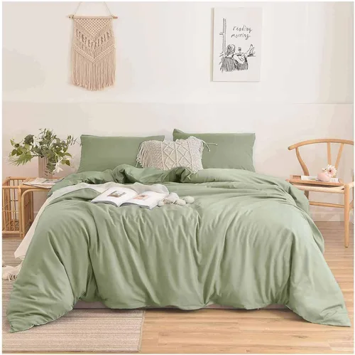 Miniatura 11 de Nanko - Juego de edredón tamaño Twin XL en verde oscuro, verde oliva suave, relleno alternativo de plumón para todas las estaciones, acolchado
