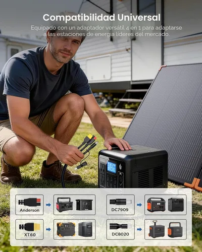 Miniatura 3 de ZOUPW Panel solar portátil de 350 W, tipo N 16BB 25% panel solar plegable de alta eficiencia para Jackery/EcoFlow Delta/Anker Solix C1000/Bluetooth
