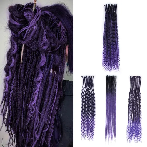 Miniatura 14 de 15 extensiones de rastas de doble extremo, 24 pulgadas, extensiones de rastas falsas de 0.6 pulgadas, color marrón degradado, extensiones de rastas