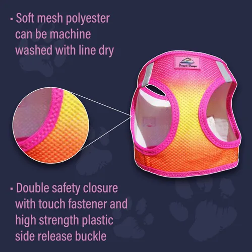 Miniatura 5 de Doggie Design Arnés para perro – Arnés sin estrangulamiento para mascotas, chaleco de malla de poliéster, diseño simple para entrar y salir, chaleco