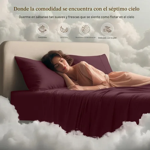 Miniatura 6 de Juego de sábanas queen de Utopia Bedding – Juego de 4 piezas de sábanas para cama tamaño queen, microfibra suave y transpirable, incluye 1 sábana