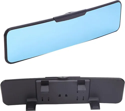 Miniatura 5 de Espejo retrovisor convexo HD azul antirreflejo de 11 pulgadas, clip universal en espejo retrovisor interior de gran angular para reducir el punto