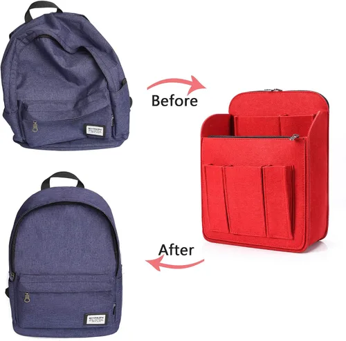 Miniatura 6 de Yoillione Organizador de mochila de fieltro para mujeres y hombres, mochila de viaje grande con alta capacidad, organizador de bolsas ligeras