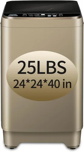 Miniatura 9 de KRIB BLING Lavadora completamente automática con pantalla LED, bomba de drenaje de lavadora de 17.7 libras, 10 programas y 8 niveles de agua Gris