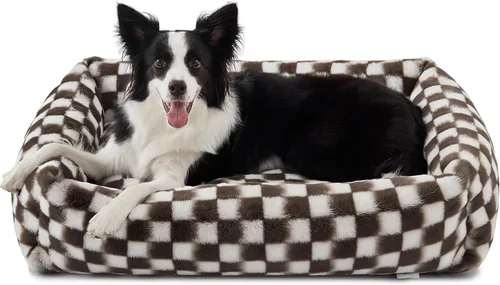 Miniatura 19 de JOEJOY Cama mediana para perros de tamaño mediano, cama ortopédica rectangular lavable para mascotas con funda de cremallera extraíble, bonita cama