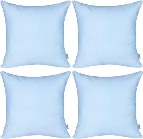Miniatura 37 de Thmyo - Paquete de 4 fundas de almohada decorativas de 100 % algodón para lumbar, cómodas, sólidas, para Navidad/Halloween, fundas de cojín Blanco