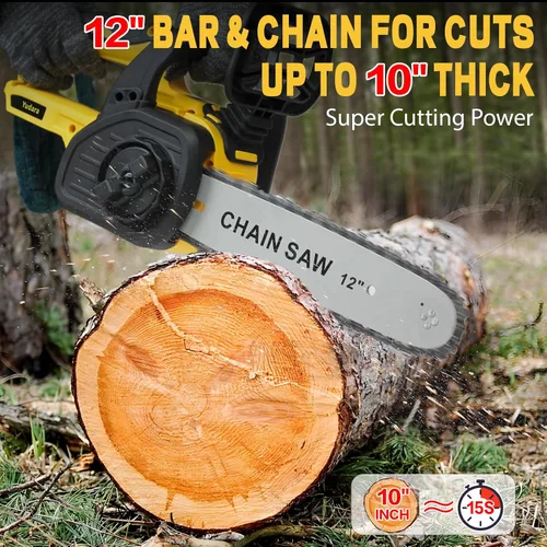 Miniatura 3 de Motosierra inalámbrica sin escobillas de 12 pulgadas para batería Dewalt de 20 V MAX, motosierra eléctrica sin escobillas de 12 pulgadas con bloqueo