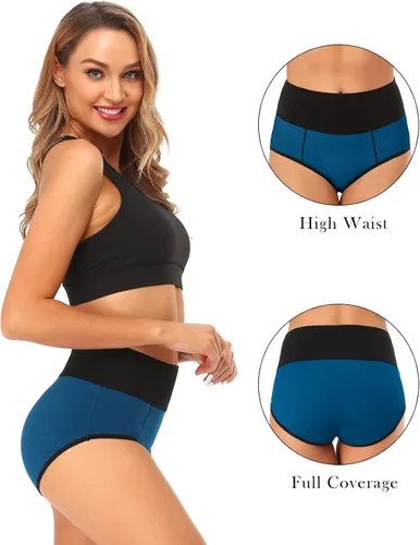 Miniatura 2 de Ropa interior de algodón para mujer cintura alta sin magdalenas suaves cobertura completa calzoncillos para mujer talla extragrande