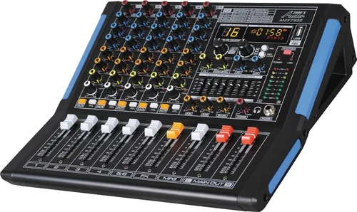 Audio2000'S AMX7303- Mezclador de audio profesional de cuatro canales con procesador USB y DSP
