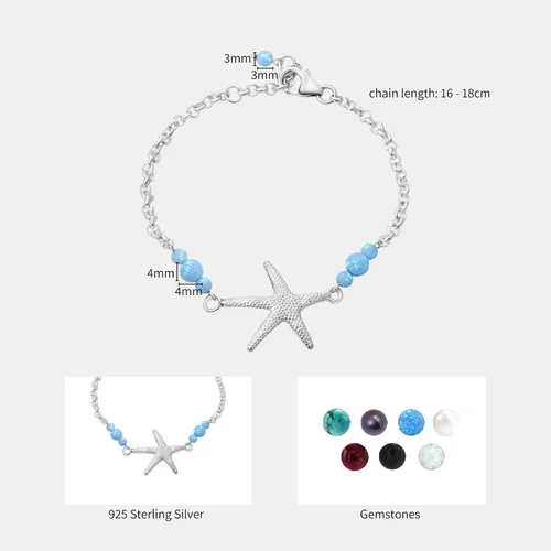 Miniatura 27 de Pulseras de plata de ley 925 con piedras preciosas para mujer, pulsera de piedra natal, pulseras minimalistas para mujer, pulsera de plata de ley