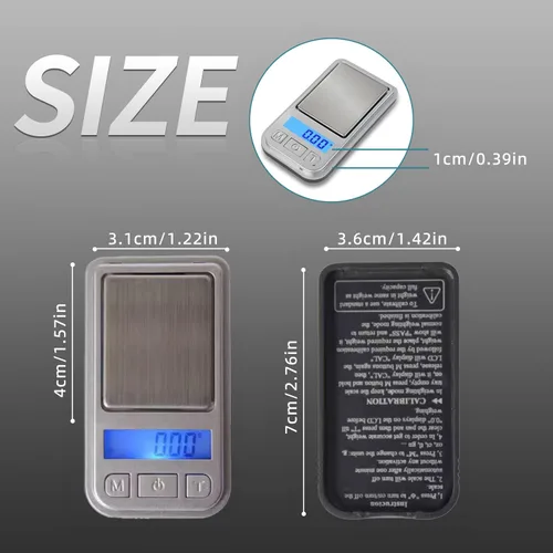 Miniatura 3 de MEIYA Báscula digital de gramo de bolsillo 7.05 oz x 0.00 oz, mini escala digital de gramos para alimentos pequeños, joyas, hierbas, monedas