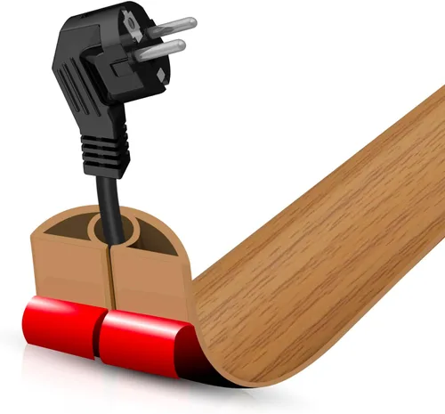 Miniatura 26 de Cubierta autoadhesiva para cables de suelo, gestión de cables de 3.3 pies, protector de tira de extensión para cables, evita tropiezos de cables