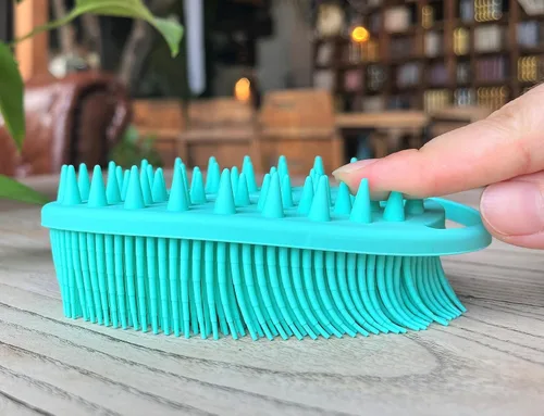 Miniatura 5 de Cepillo sensorial prémium para niños o autismo, limpiador corporal de silicona suave, cepillos de terapia ocupacional 2 en 1, esponja de silicona