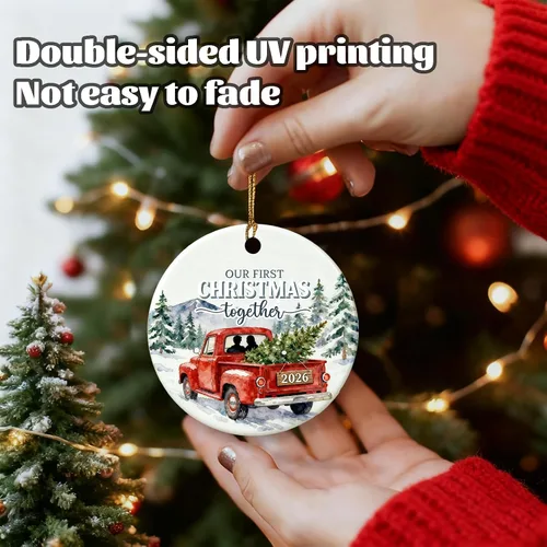 Miniatura 4 de Adorno de primera Navidad juntos 2025 para parejas, nuestra primera Navidad para él, ella, novio, novia, pareja casada, primer adorno de Navidad