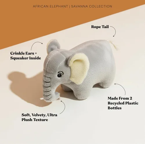 Miniatura 2 de Juguetes para perros Animal de peluche de elefante para perros Juguete ecológico para perros pequeños