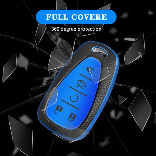 Miniatura 7 de MILD EAST Funda para llavero Chevy, funda de 5 botones para Chevrolet Equinox Malibu Trailblazer Traverse Volt Bolt 2020 2019 2018 2017 2016, azul