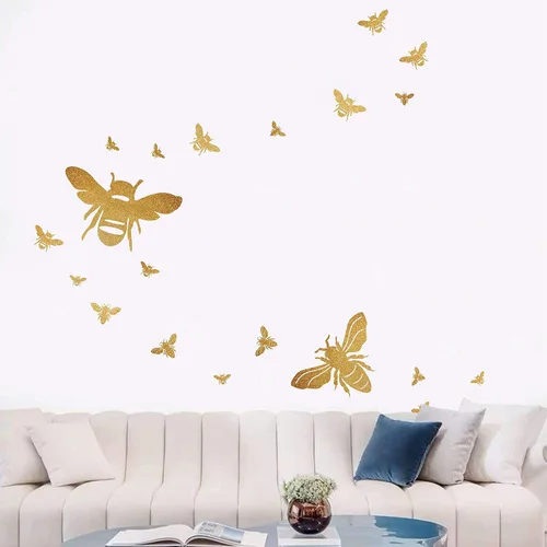 Miniatura 5 de Calcomanías de pared de abejas de miel, calcomanías de abejas doradas, calcomanías de abeja doradas, calcomanías de pared de panal, decoración