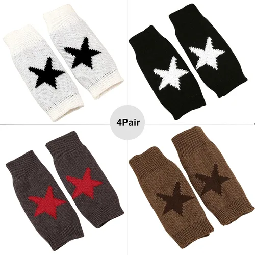 Miniatura 2 de DKYM 4 piezas calentadores de brazos Y2K guantes sin dedos negros sin dedos para mujer, cálidos Y2K