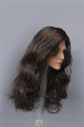 Miniatura 6 de Esculpe de cabeza femenina a escala 1/6, figura de acción de cuerpo de figura de acción europea para niña de belleza europea, Rizos de pelo tallada