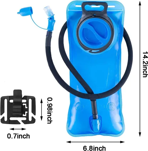 Miniatura 2 de Bolsa de hidratación de 1.5L-2L-3L, depósito de agua a prueba de fugas con funda aislada, bolsa de almacenamiento de agua militar sin BPA, bolsa