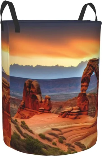 Miniatura 2 de Arches National Park - Cesta circular impermeable con asas para ropa, juguetes, pequeña