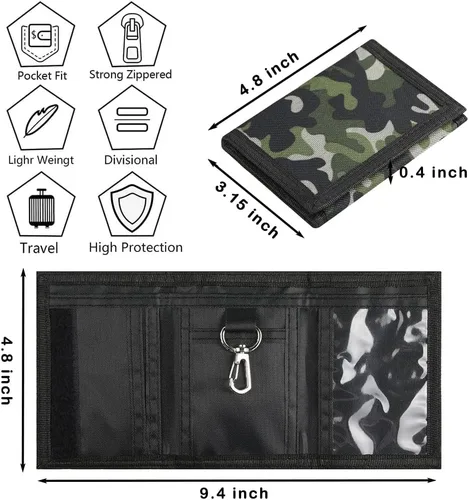 Miniatura 3 de Lamiza Billetera para niños y niñas, adolescentes, billetera de lona para niños, bonitas carteras con cremallera para jóvenes con bolsillo