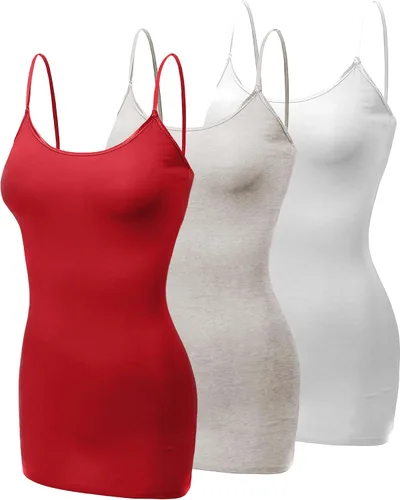 Miniatura 282 de Emmalise Camisola larga casual básica para mujer, con tirantes ajustables, top en capas