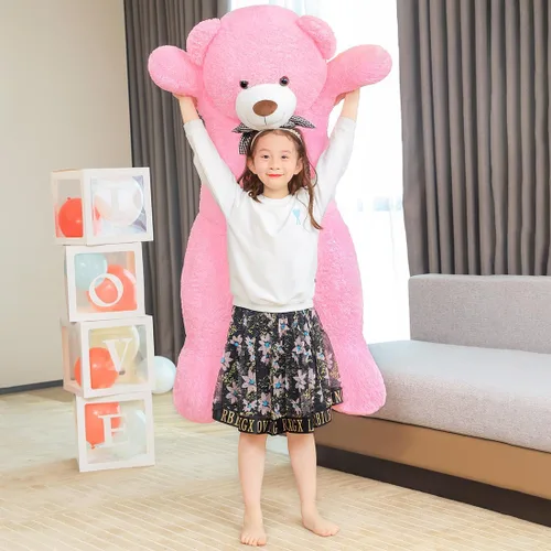 Miniatura 7 de Oso de peluche gigante de 47 pulgadas, animal de peluche marrón grande de 4 pies, oso de peluche de chocolate suave, regalos para novias, niños
