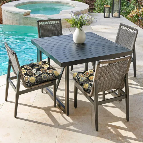 Miniatura 6 de LVTXIII Cojines para sillas de mimbre para exteriores, 19 x 19 x 4 pulgadas, cojines para sillas de patio con lazos, cojines de asiento gruesos
