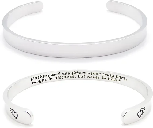 Miniatura 341 de Pulseras inspiradoras para mujer, joyería de acero inoxidable, con refranes, pulsera motivacional con mensaje oculto, pulseras grabadas para mejor