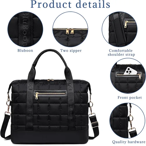 Miniatura 62 de BLUBOON Bolsas de viaje con cremallera, bolsa de lona para mujer, bolsa de fin de semana para mujer, bolsa de lona para llevar en la bolsa de lona