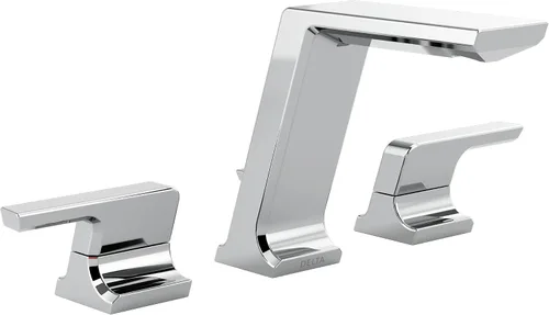 Miniatura 9 de Delta Lumicoat 3599LF-KS-PR-MPU - Grifo de baño de acero inoxidable negro Pivotal de 3 agujeros, 8 pulgadas para tocador, drenaje de metal Push-Pop